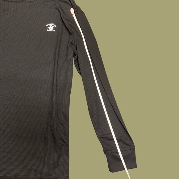 Beverly Hills Polo Club Black Long Sleeve Thermal Top – Size L | Streetwear - Picture 5 of 8